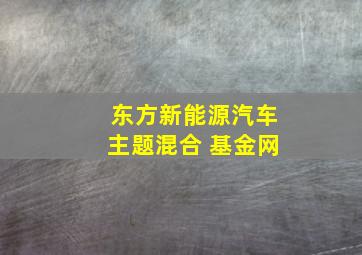 东方新能源汽车主题混合 基金网